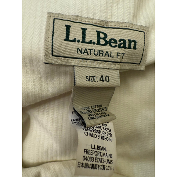 Men's Tan LL Bean Natural Fit Slacks 40x27 100% Cotton - Picture 6 of 6